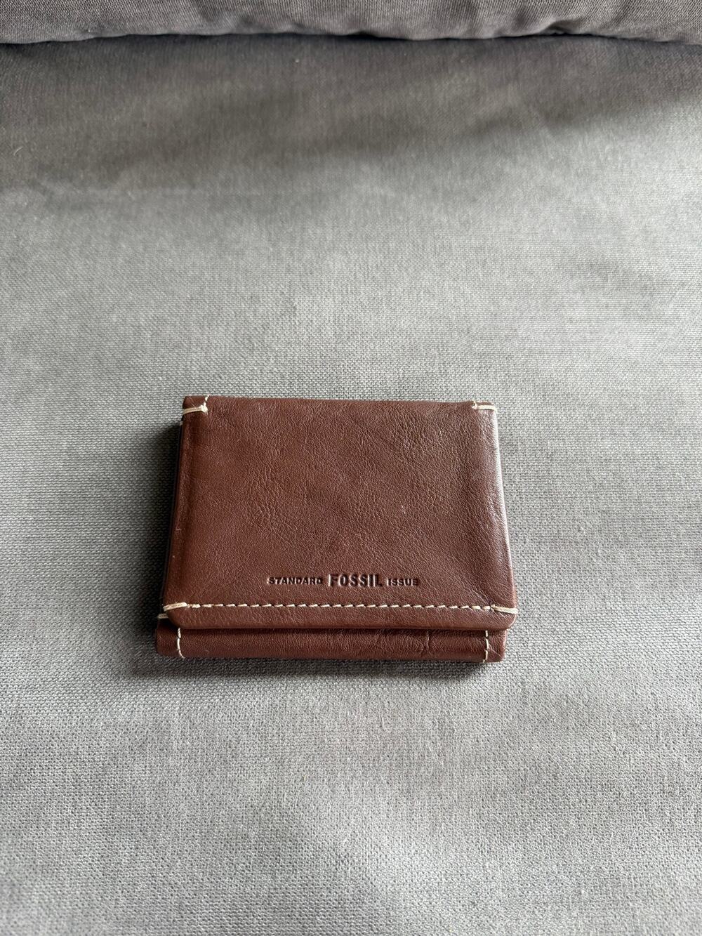 Fossil Real Leather Trifold Mini Wallet